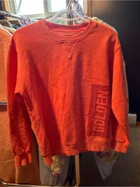 TNA Golden Crew Neck Sweatshirt- Coral Orange